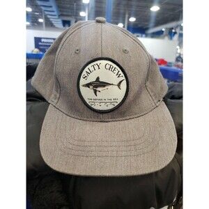 Salty Crew Snapback Baseball Hat Cap Gray Shark Logo Classic Style
